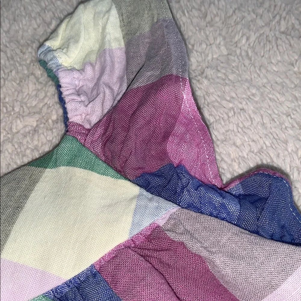 GAP Square Check Sundress 3 EUC Blue Green Purple